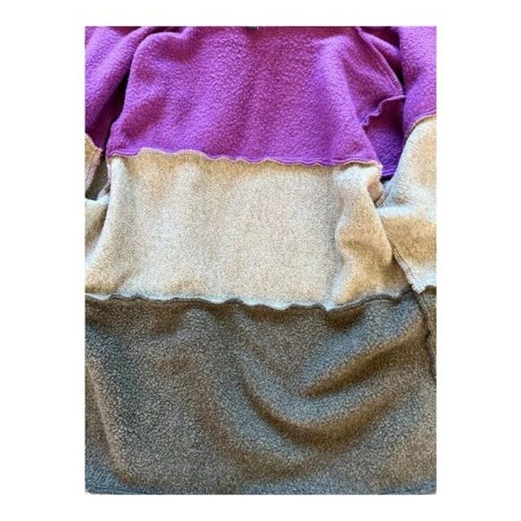 Colorblock Hoodie Hooded Sweatshirt Zip-Up Jersey Fleece Jacket Purple Sz Small - Picture 10 of 14